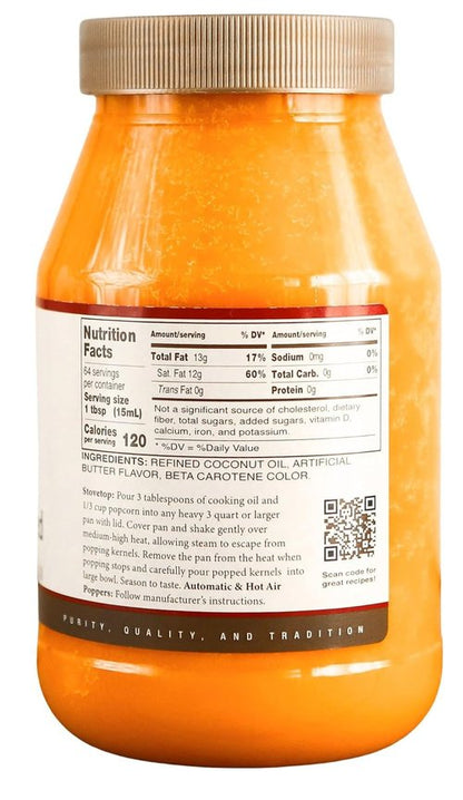 Golden Barrel Coconut Oil - Butter Flavored, 32 oz | Premium Cooking & Baking Oil