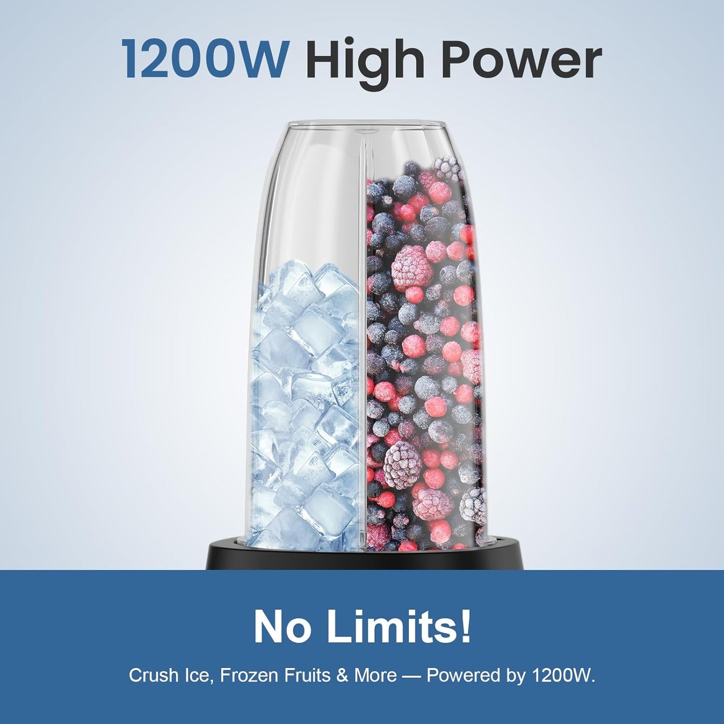 Skiennix 12-Piece Smoothie Blender - 25,000 RPM Personal Blender with 23oz, 32oz, 37oz Cups & Ice Crushing Blades
