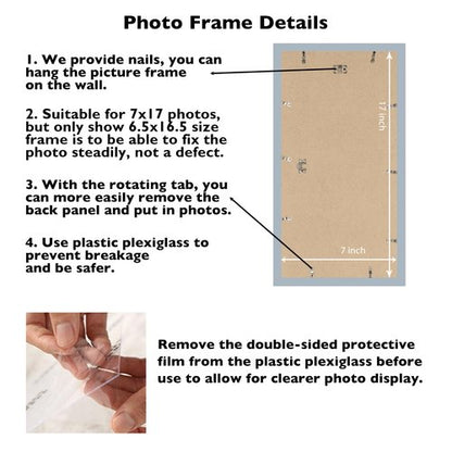 JCJMY 7x17 Picture Frame Rustic Brown for Poster Photo Picture, Horizontal and Vertical Formats for Wall Hanging, 7 x 17 Wall Gallery Poster Photo Frame for 7 by 17 Photos Posters, Rustic Brown