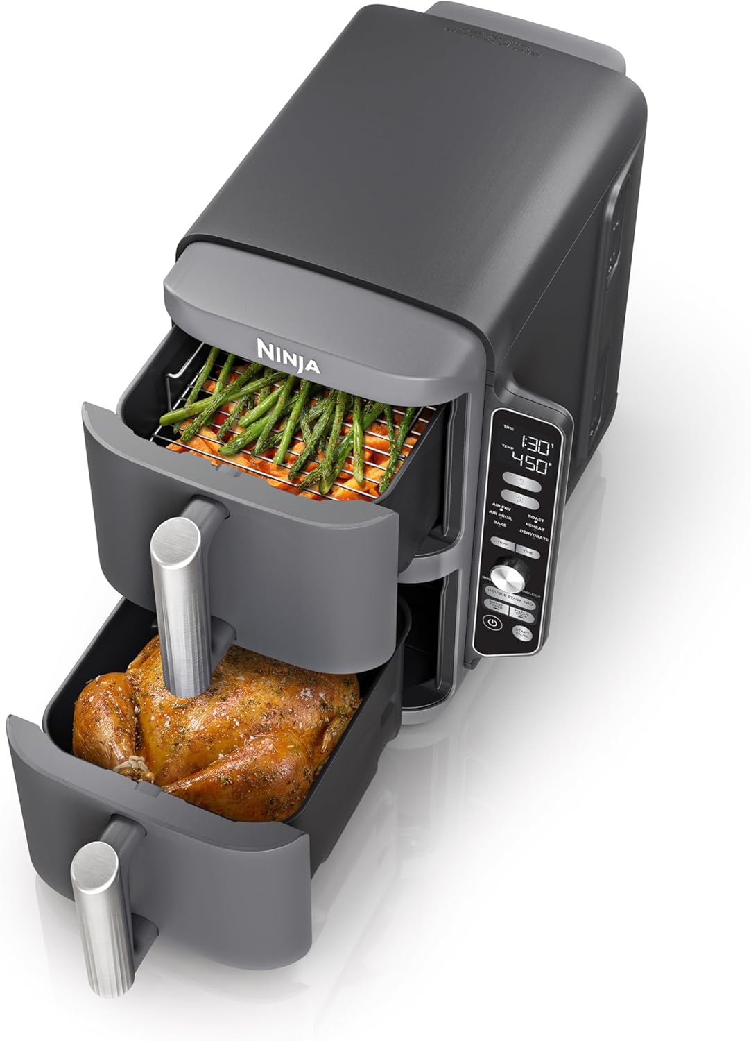 Ninja DoubleStack XL Air Fryer - 10 QT Smart Cook System with DoubleStack Technology | 6-in-1 Grey