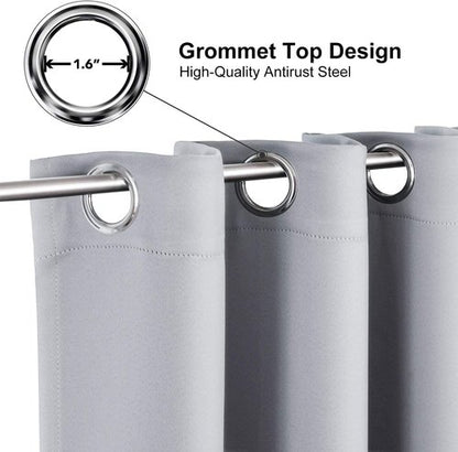ChrisDowa Small Window Curtains - Grommet Thermal Insulated Room Darkening Panels, Light Grey (36 x 24 Inch)