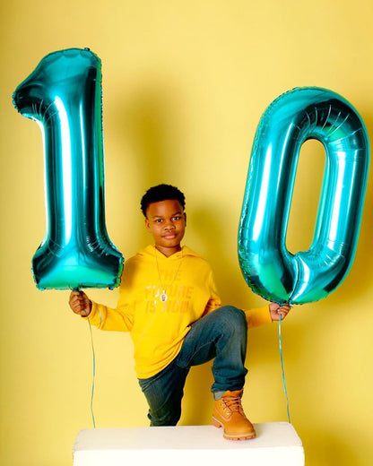 Blue 40-Inch Number Balloon - Celebrate Milestones with Vibrant Blue Birthday Decorations