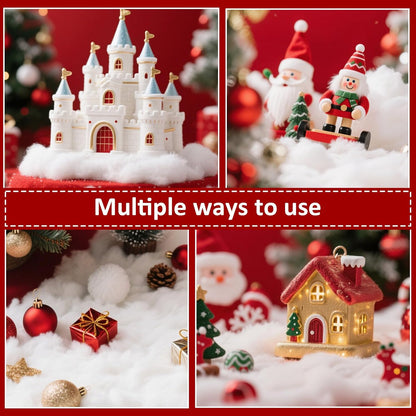 Skiennix Christmas Fake Snow Decoration - 7 Oz Fluffy White Artificial Snow for Holiday Decor