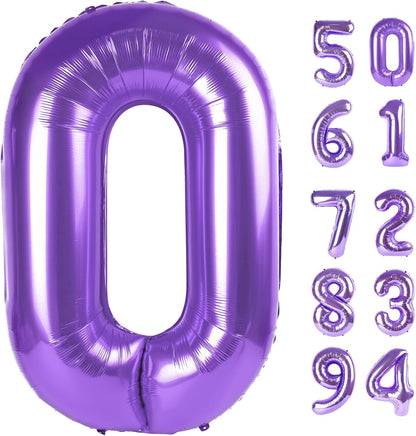 Purple Number Balloon - 40 Inch 0 Balloon | Perfect Birthday Decorations for Girls & Women