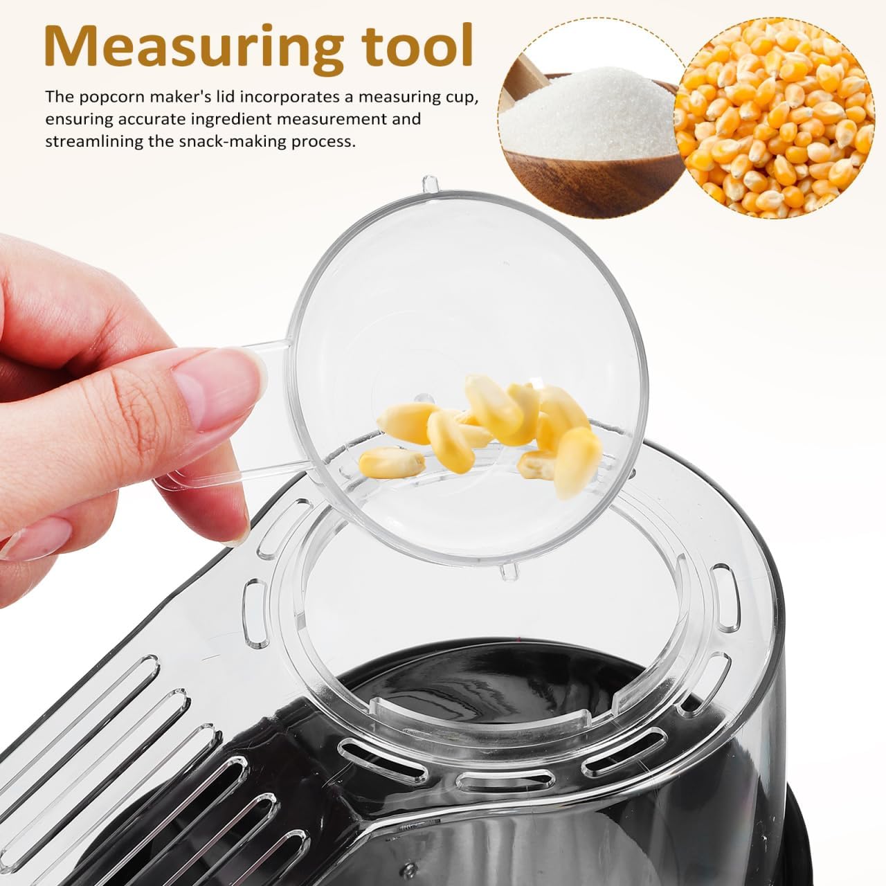 OUNONA Electric Hot Air Popcorn Maker - Compact 10-Inch Design for Quick Snacks | Perfect for Movie Nights
