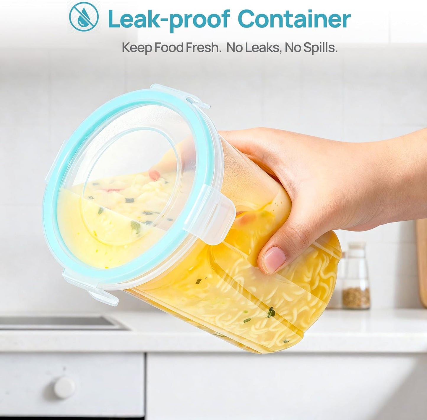Vtopmart 32oz Freezer Storage Containers - 12 Pack Airtight Meal Prep Containers | Reusable Plastic for Lunch & Leftovers