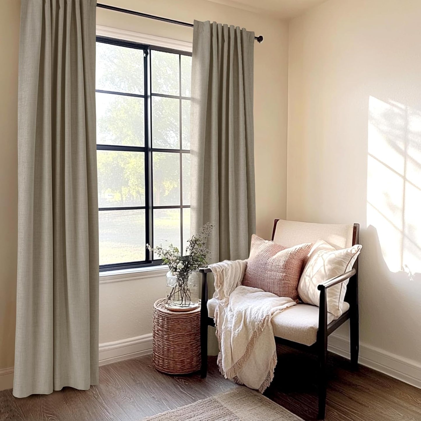 Skiennix Blackout Curtains - 100% Blackout Thermal Insulated Drapes, 50" W x 72" L, 2 Panels Set