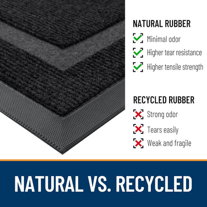 OLANLY Waterproof Front Door Mat - All-Season Indoor/Outdoor Doormat, Easy Clean, 71x23, Black
