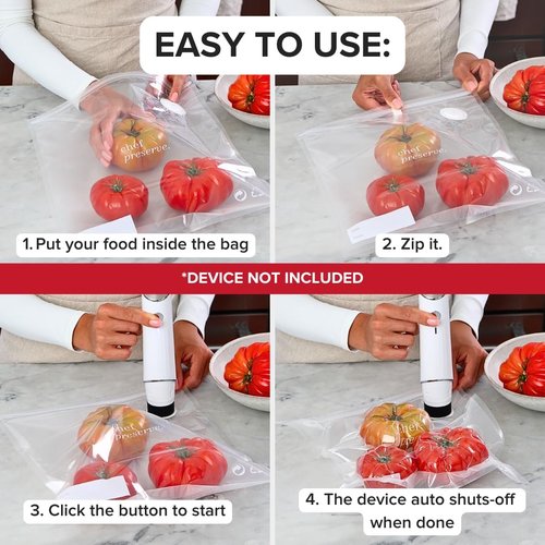 Chef Preserve Reusable Vacuum Sealer Bags - 30 XL BPA-Free Food Storage Bags (12 x 20 in) | Odor-Resistant & Leak-Proof