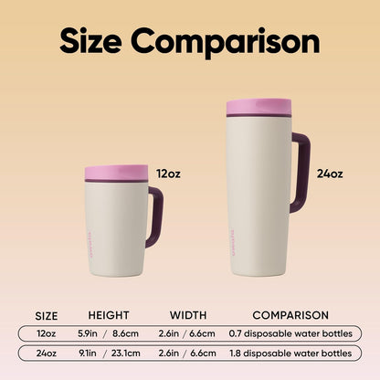 Owala SmoothSip Slider Travel Mug - 24 oz Stainless Steel, Leak Proof, Insulated for Hot & Cold Drinks | Daybreak Color