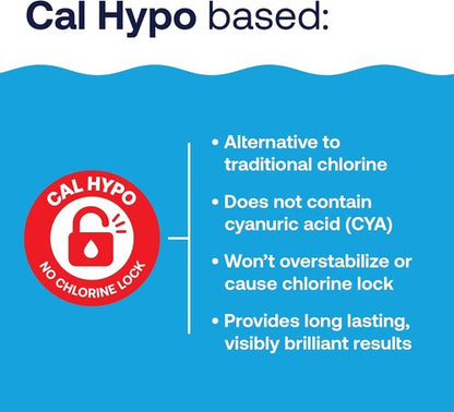 HTH 52031 Swimming Pool Care Shock - Boost Chlorine Levels with Cal Hypo Formula, 13.3oz