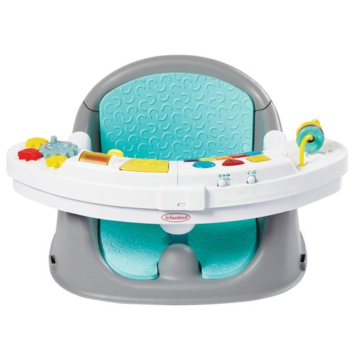 Infantino Music & Lights 3-in-1 Discovery Seat & Booster, Interactive Toddler Seat for Dining Table or Kitchen Chair, Baby Activity Center & Snack Tray, 20 Sounds & Songs, Lightweight Baby Essentials