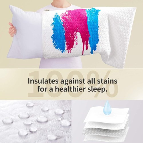 CoolShields Pillow Protector - Waterproof Zippered Covers | Hypoallergenic 2-Pack for Better Sleep