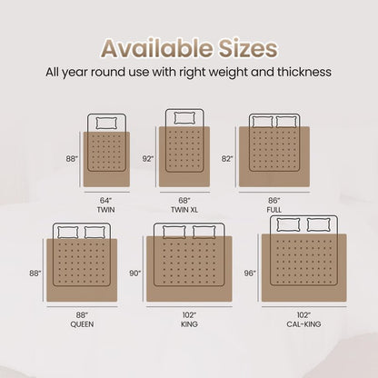 Utopia Bedding Twin Comforter Duvet Insert, Quilted Beige Comforter with Corner Tabs, Box Stitched Down Alternative Comforters Twin Size 64 x 88 inches