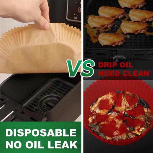 Air Fryer Liners - Parchment Paper for 6 QT Compact Airfryer | 120 Pcs for Easy Cleanup