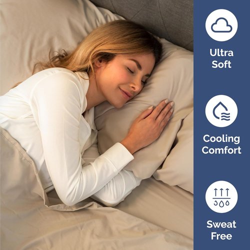 Hotel Luxury Twin Size 3-Piece Sheet Set - Comfy, Breathable & Cooling Bed Sheets - Ultra-Soft, Wrinkle-Free, Deep Pockets - Oeko-Tex Certified - Cream
