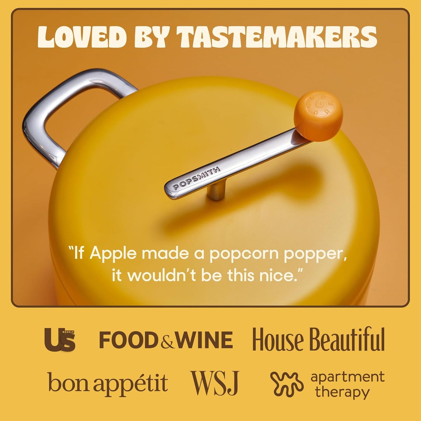 Popsmith Popcorn Popper - 6 Quart Cream Stovetop Machine | Stainless Steel Design for All Stovetops