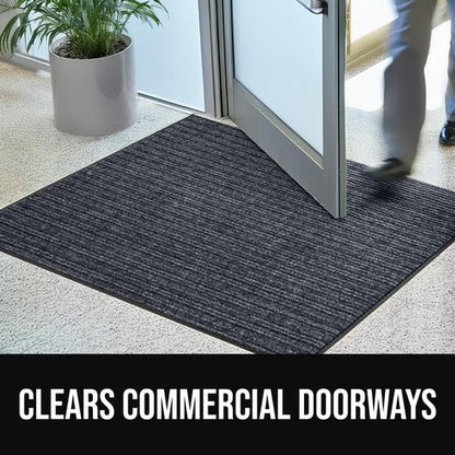GORILLA GRIP Waterproof Door Mat - Heavy Duty Entryway Rug for Home & Office | 29x17, Charcoal Gray