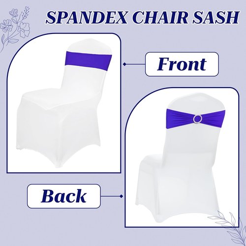 MDS Spandex Chair Sashes - Universal Elastic Stretch Bands with Buckle Slider Bow | Royal Blue, Pack of 125