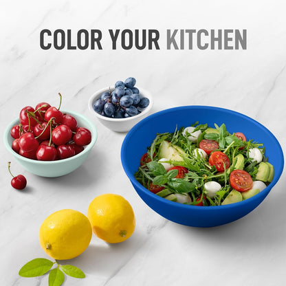 Zulay Kitchen 12-Piece Mixing Bowl Set - Leak-Proof & Stackable with Lids | Microwave & Freezer Safe (Blue Ombre)