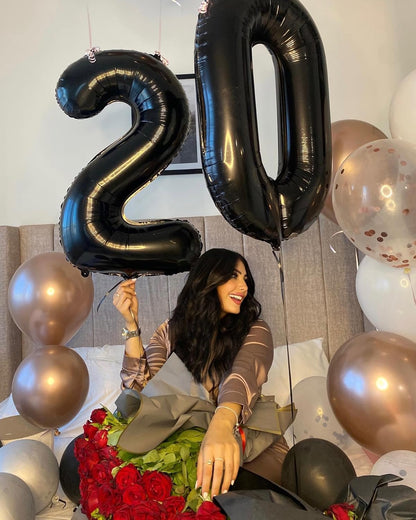 Black Number Balloon - 40 Inch 0 Number Balloons | Birthday Decorations for Men & Women