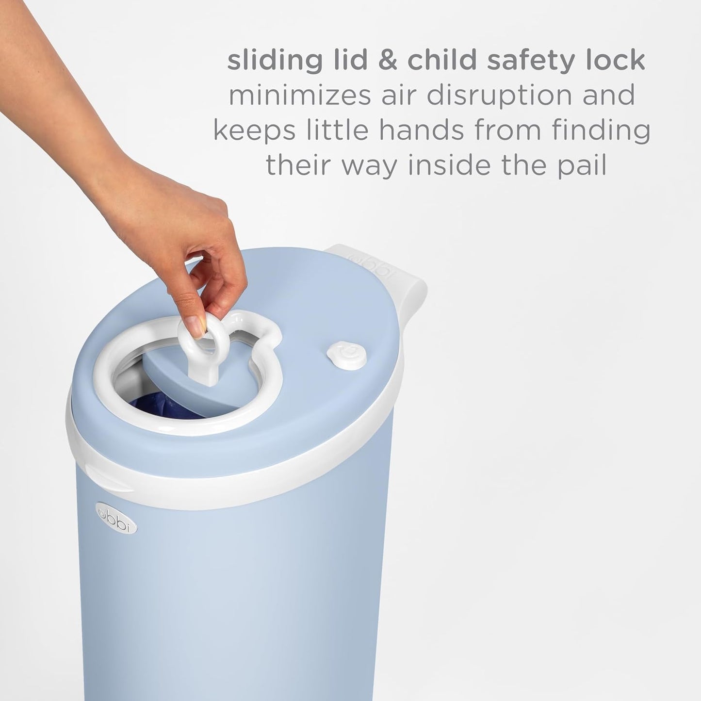 Ubbi Steel Diaper Pail - Odor Locking Design | No Special Bags Needed | Award-Winning | Cloudy Blue