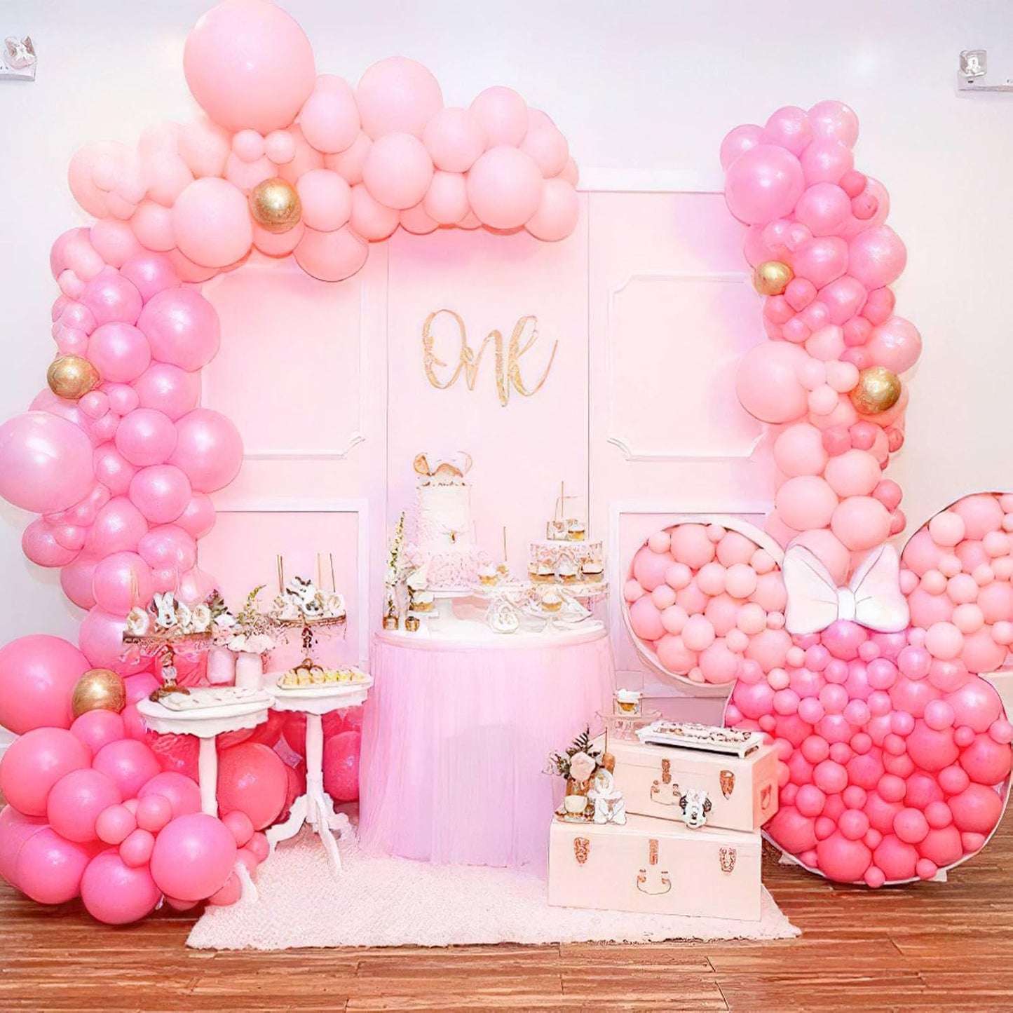 PartyWoo Light Pink Balloon Arch Kit - 127pcs in Various Sizes for Baby Shower & Birthday Decor