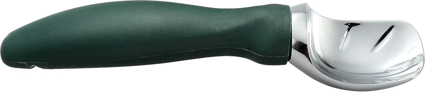 Spring Chef Ice Cream Scoop - Heavy Duty Soft Grip Handle for Gelato, Sorbet & More - Pine Green