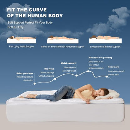 BEDLORE Queen Mattress Topper - Thick Pillow Top for Back Pain Relief | Soft Mattress Pad with Deep Pockets (6-18 Inch)