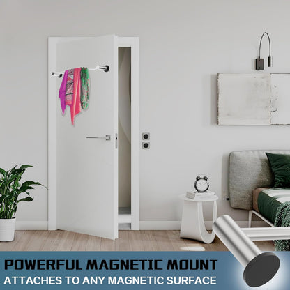 ULIBERMAGNET Magnetic Towel Holder - Adjustable Length Brushed Nickel Stainless Steel Rail | 2 Pack
