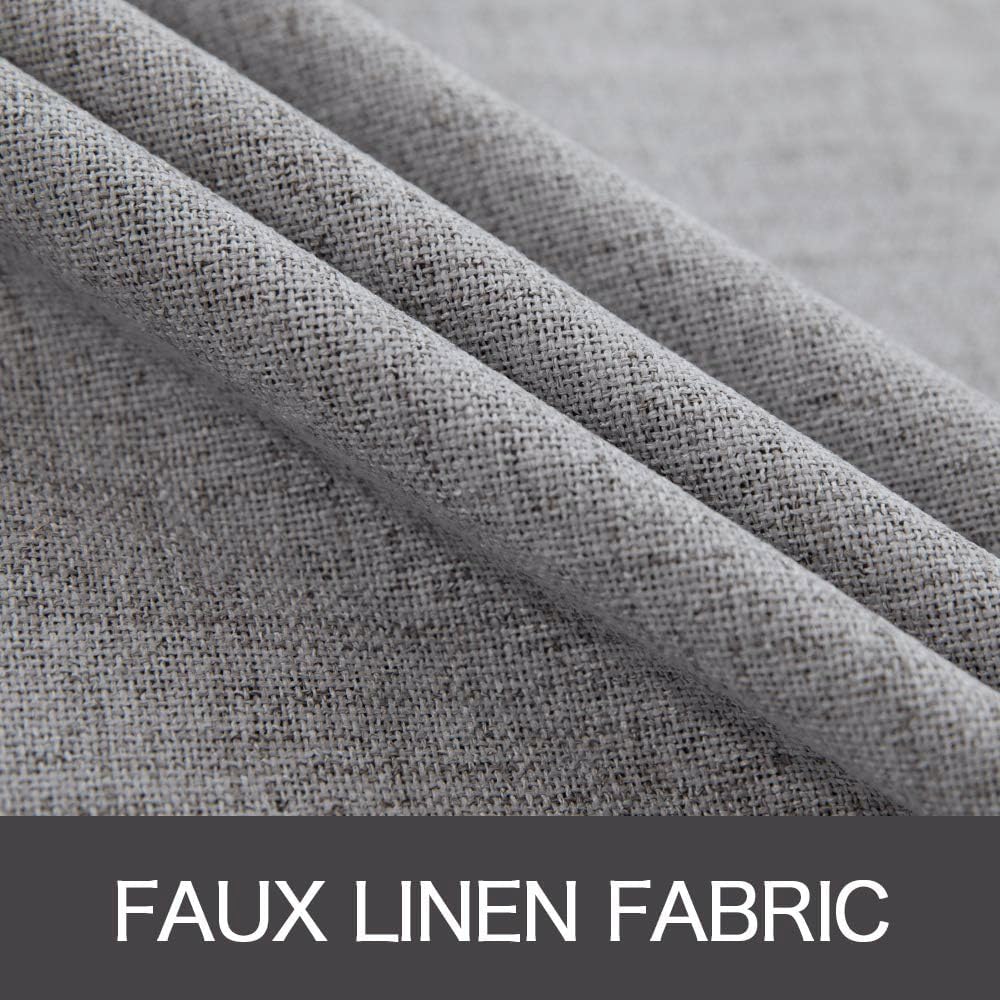 MIULEE Blackout Curtains - 100% Thermal Insulated Linen Texture - Grey Room Darkening Drapes | 52x108 Inch (2 Panels)