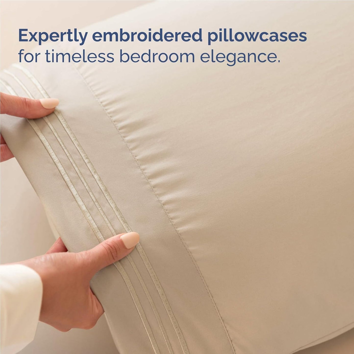 Skiennix Full Size 4-Piece Sheet Set - Comfy, Breathable & Cooling Bed Sheets - Ultra-Soft, Deep Pockets, Wrinkle-Free - Oeko-Tex Certified - Cream