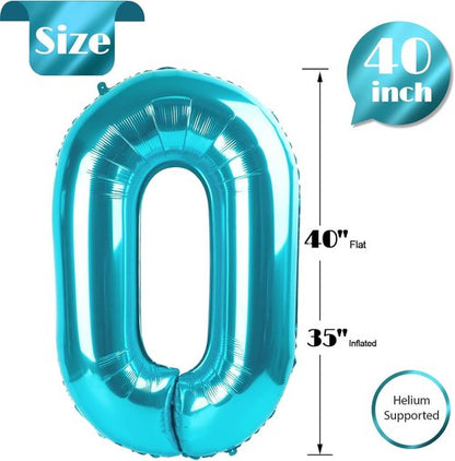 Blue 40-Inch Number Balloon - Perfect for Birthday Celebrations | Stylish Party Decoration