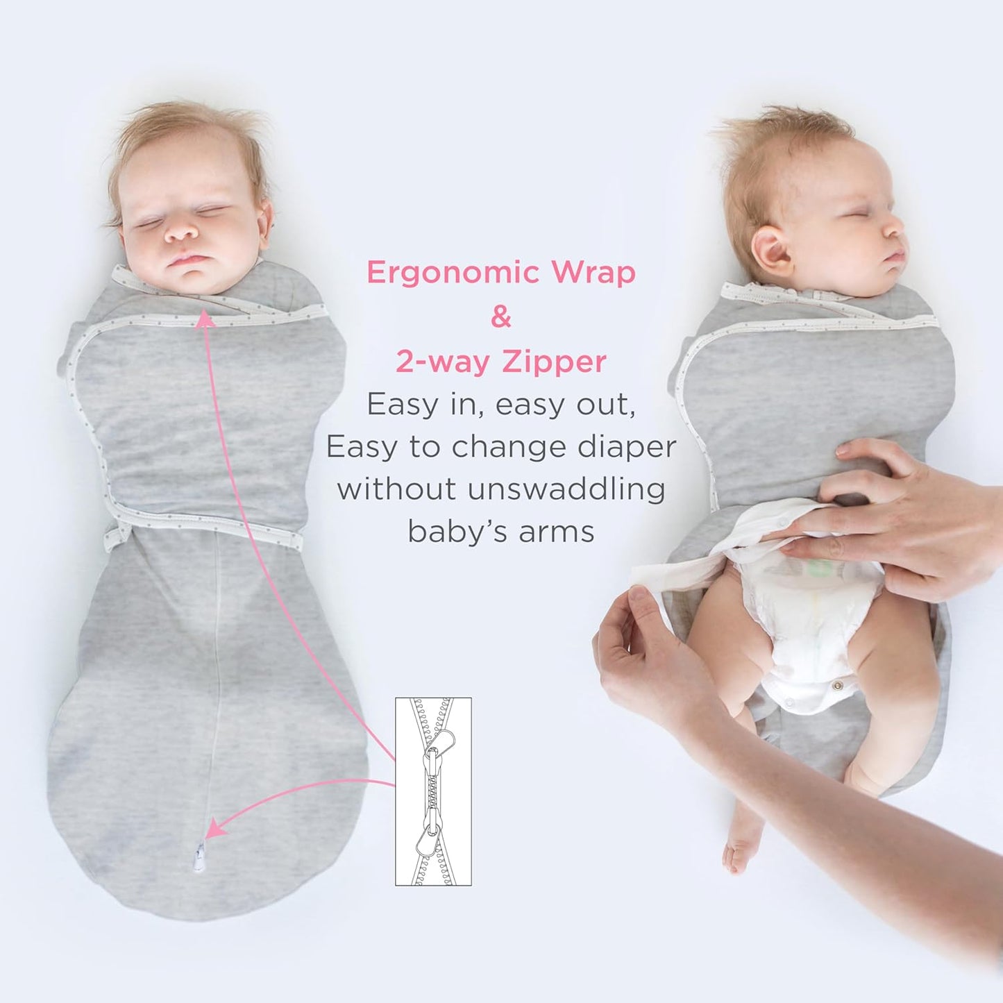 SwaddleDesigns 6-Way Omni Swaddle Sack - Arms Up Design for Newborns | Improves Sleep, Small 0-3 Mo, Heathered Jadeite