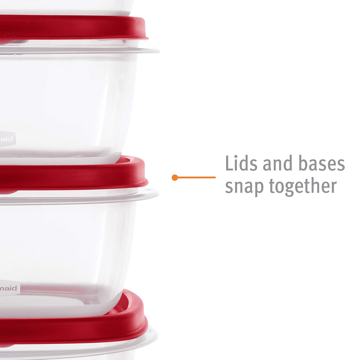 Rubbermaid EasyFindLids Food Storage Containers - 3-Pack, BPA-Free, Microwave & Dishwasher Safe, Racer Red