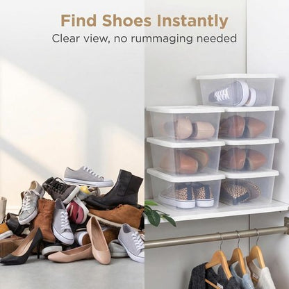 20-Pack Clear Plastic Storage Containers by [Brand Name] - 6-Quart Stackable Organizers for Home & Office
