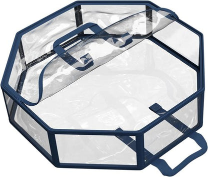Hearth & Harbor Wreath Storage Container - Premium Clear Christmas Wreath Bag with Dual Zipper & Handles - 24" Organizer Box