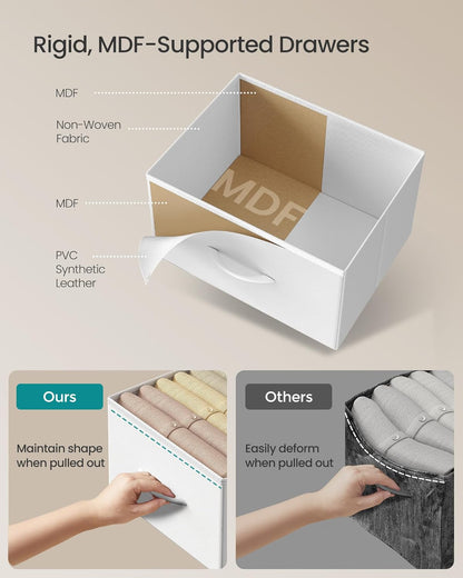 SONGMICS Dresser - 8-Drawer Storage Organizer Unit in Cloud White & Snow White | Stylish Bedroom Chest
