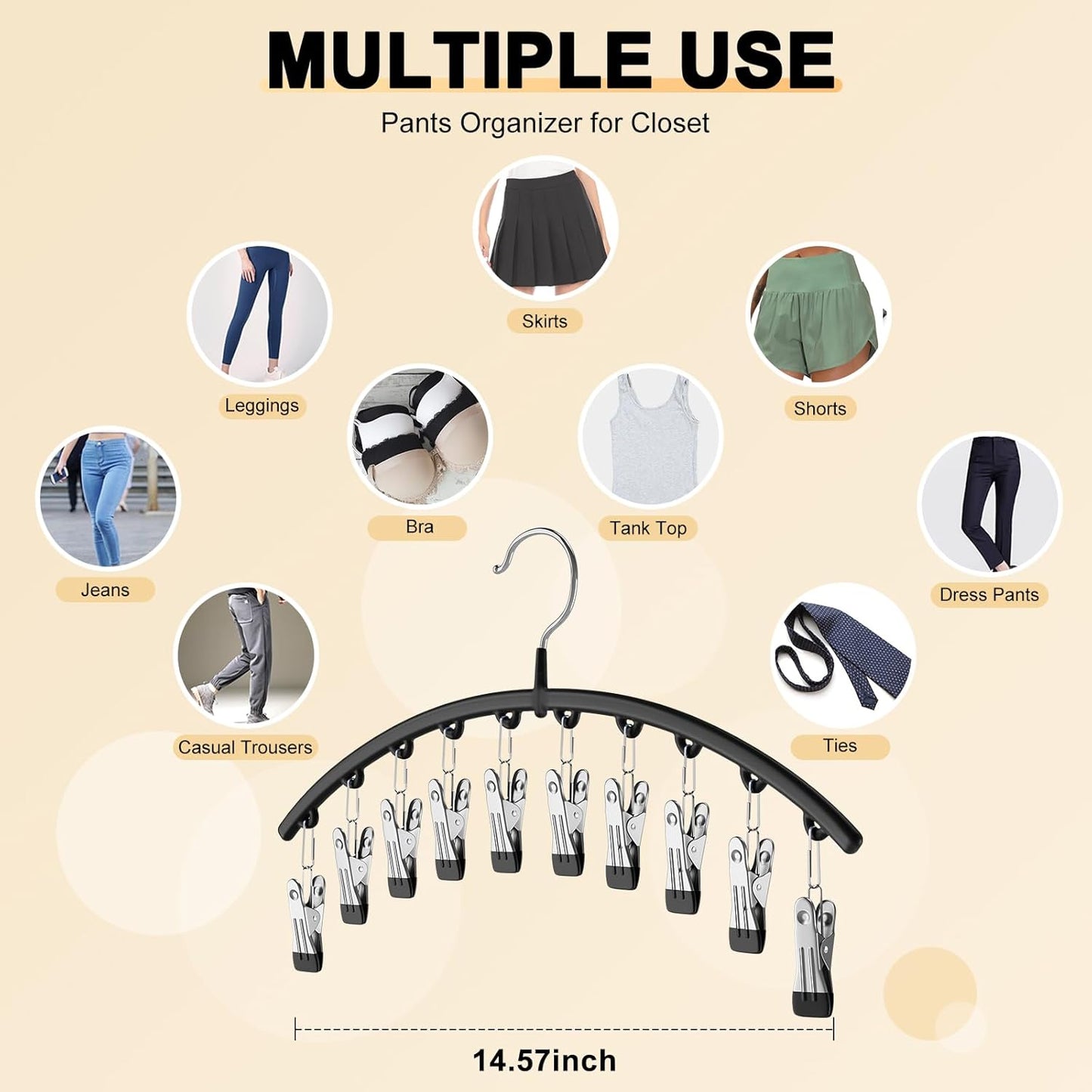 Metal Legging Organizer & Space-Saving Hat Rack | Holds 20 Leggings & 40 Caps for Ultimate Storage