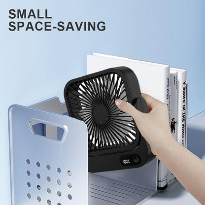 Magnetic Cruise Ship Approved Fan - 5000mAh Battery Operated Portable Fan with 5 Speeds | Sticks to Cabin Ceilings & Walls - Black