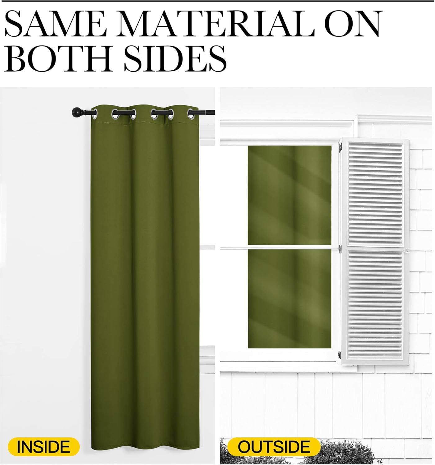 NICETOWN Olive Green Blackout Curtains - Thermal Insulated Drapes for Living Room | 78" Length, 55" Wide, 2 Panels