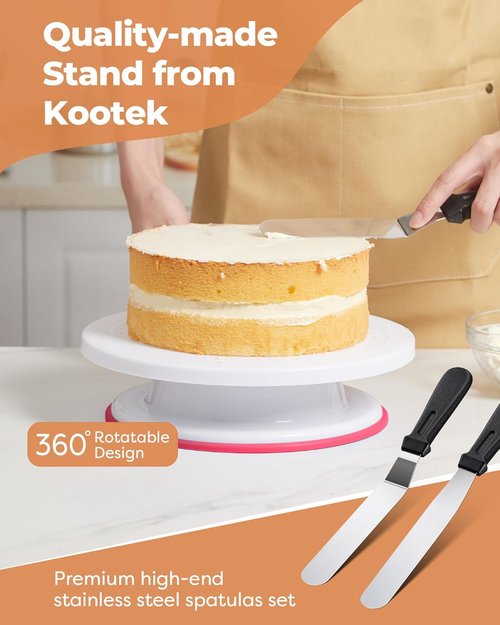 Kootek Cake Decorating Kit - 700pcs Baking Supplies with Springform Pans & Turntable