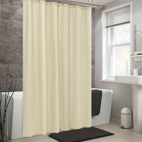 ALYVIA SPRING Extra Long Fabric Shower Curtain Liner Waterproof - 72" x 84", Soft & Lightweight XL Shower Curtain with 3 Magnets, Machine Washable - 72x84, Cream