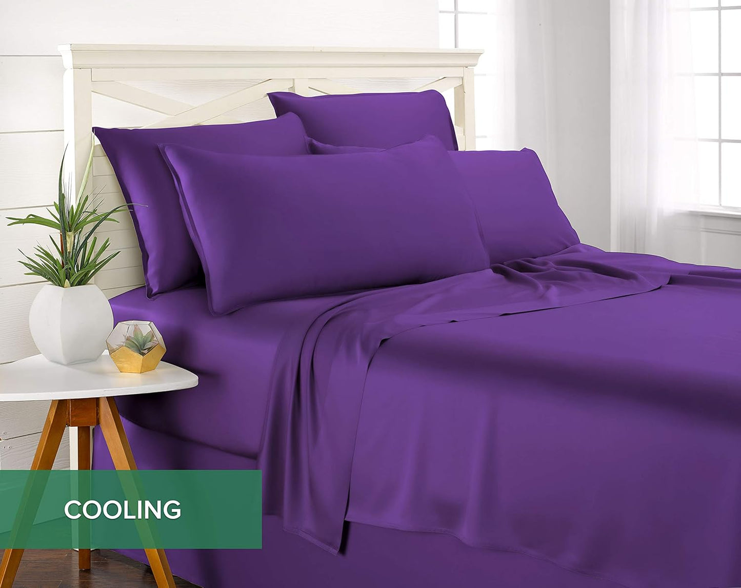 Pure Bamboo Twin Sheets - Luxuriously Soft 100% Organic Viscose Bed Sheet Set | Cooling & Durable (Twin, Purple)