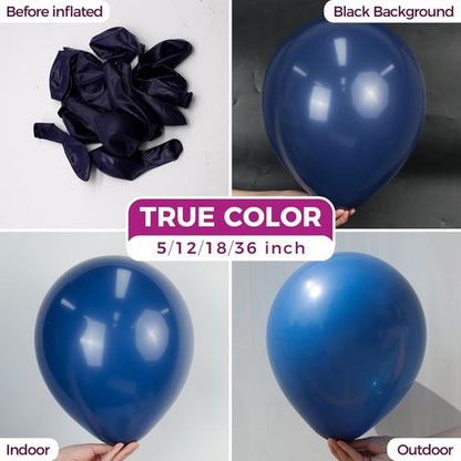 Bezente Navy Blue Balloons - 18 Inch Thick Latex Balloons for Birthday & Wedding Decor | 30 Pack