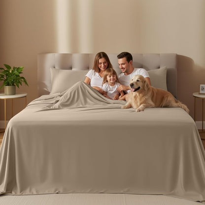 Utopia Bedding Queen Size Sheet Set - Soft, Breathable Microfiber | 4-Piece in Sand, Oeko-Tex Certified