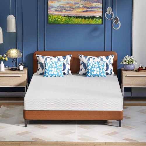 FDW 12 Inch Green Tea Cooling Gel Memory Foam Mattress/Medium-Firm Mattress for Pressure Relief for Kid Adults/CertiPUR-US Certified/Mattress in a Box, Twin