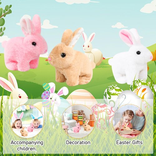Bunby Realistic Rabbit Toy - Interactive Plush Bunny with Lifelike Movements | White Easter Gift