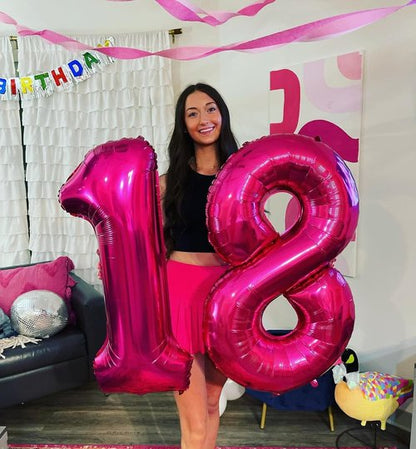 Hot Pink Number 8 Balloon - 40 Inch Birthday Decorations for Girls | Perfect Party Supplies