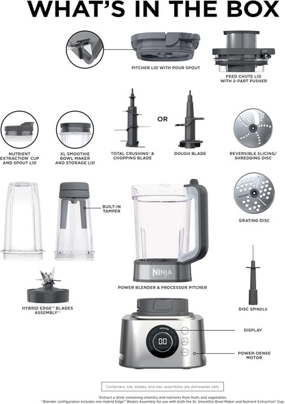 Ninja Foodi Power Blender System - 6 Functions for Smoothies & Shakes | 72-Oz Pitcher & To-Go Cups, Silver